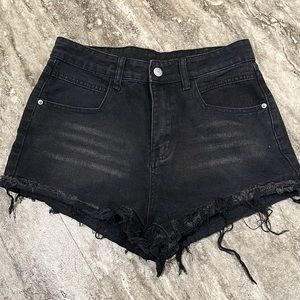 Black jean shorts
